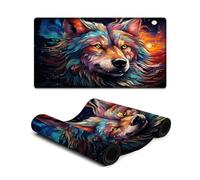 Mousepad Fantasy Wolf Computer Keyboard Mouse Mat 40X75cm Table Pad with Stitched Edges Durable Non Slip Natural Rubber Base