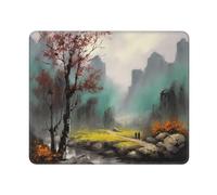 Mousepad for Man Woman Non-Slip Mousemat Laptop Mousepads for Wireless Landscape Painting Small Mousemats Keyboard Mat with Anti-Slip Rubber Base Gaming Desk Pad for Home
