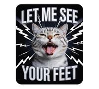 Mousepad Funny Cat Meme Let Me See Your Feet Hilarious Animal Expression Joke Humor Desk Accessory Unique Sarcastic Style Computer Mouse pad Novelty Gaming Mouse Mat Cool Office Decoration