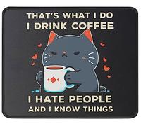 Mousepad Funny I Drink Coffee I Hate People Cat Table pad for PC 10x12in