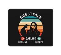 Mousepad Ghostsface Calling Decline Accept Durable Office Mouse Pad With Stitched Edges Desk Mat For Office Travel Computer 10X12In
