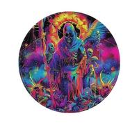 Mousepad Neon Rainbow Grim Reaper Demon Soul Space Black Mouse Pad