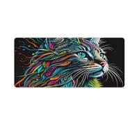 Mousepad Portrait of Beautiful Cat Computer Keyboard Mouse Mat 40x90cm Large Desk Pad for Laptop PC Cute Office Supplies Desk Decro Accessories