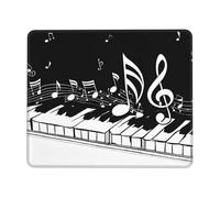 Mousepad Print Fun Cute Non-Slip Waterproof Mouse-pad for Laptop Computer Mousepad for Home Office Desk Accessories/Decor, Black White Music Note