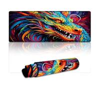 Mousepad Psychedelic Art Dragon Extra Large Mouse Mat 30x80cm Desk Pad Soft Smooth Surface And Anti-Slip Rubber Base Waterproof Soft Cloth