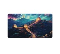 Mousepad Psychedelic Great Wall of China at Night Large Mouse Mat 40x75cm Table Pad with Non Slip Rubber Water Resistant Surface for Home Office Gaming Room