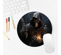 Mousepad Round Rubber Mouse Mat Grim-Reaper Computer Mouse Mat with Non-Slip Rubber Base Portable Waterproof Gaming Mousepads for Computer Laptop Desk Office