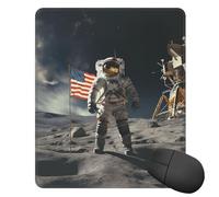 MousePad Small MouseMat with Anti-Slip Rubber Base Astronaut Landing on The Moon MousePads for Man Woman Computer Mousepad for Wireless Mouses Keyboard Mat Gaming Desk Pad for Home