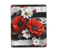 Mousepad Waterproof Gaming Mouse Mat with Non-Slip Base Black White Stripes Flowers Mouse pad for Laptop Desk Pads Non-Slip Mouse Mat for Office Home Computer