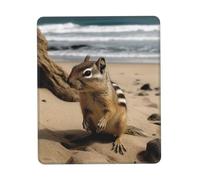 Mousepad Waterproof Gaming Mouse Mat with Non-Slip Base Chipmunk on the Beach Mouse pad for Laptop Desk Pads Non-Slip Mouse Mat for Office Home Computer