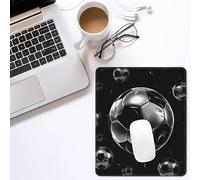 Mousepad with Non-Slip Base Mousemat Soccer Black Gaming Mousemats Desktop Protection mat Computer mousepads for Man Woman Desk Mat with Stitched Edges