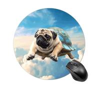 Mousepads Funny Turtle Pug Dog In The Sky Mouse Mat