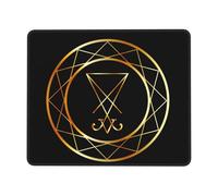 Mousepads Magic Gold Satanic Sigil of Lucifer Table pad for Travel 10x12in
