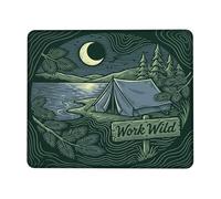 Mousepads Tent Outdoor Vintage Moon Lake Summer Table pad for Home 10x12in