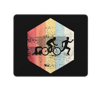 Mousepads Vintage Swim Bike Run Triathlon Table pad 10x12in for Laptop | Portable Mice Mat Gliding Mouse Pads for Work Computer