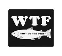 Mousepads Wtf Where'S The Fish With Stitched Edges Gaming Mouse Pad Modern Mouse Mat For Pc Home Work 10X12In