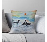 Mouses At The Rising Sun Square Pillowcase Polyester Linen Velvet Pattern Zip Decorative Pillow Case Home Cushion Cover