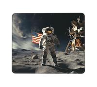 Mouses Pad 10 x 12 inch Mouses Mat Desk Pad Astronaut Landing on The Moon MousePads for Man Woman Computer Mousemat with Non-slip Rubber Base Keyboard Mat for Work