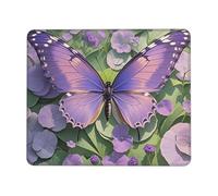 Mouses Pad 10 x 12 inch Mouses Mat Desk Pad Beautiful Purple Butterfly Art MousePads for Man Woman Computer Mousemat with Non-slip Rubber Base Keyboard Mat for Work