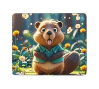 Mouses Pad 10 x 12 inch Mouses Mat Desk Pad Cartoon animated beaver MousePads for Man Woman Computer Mousemat with Non-slip Rubber Base Keyboard Mat for Work