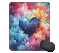 Mouses Pad 25x30 CM Mouses Mat Desk Pad Blue Love Heart MousePads for Man Woman Computer Mousemats with Non-slip Rubber Base Keyboard Mat for Work