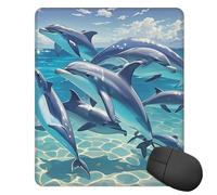 Mouses Pad 25x30 CM Mouses Mat Desk Pad dolphins art MousePads for Man Woman Computer Mousemats with Non-slip Rubber Base Keyboard Mat for Work