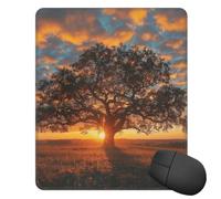 Mouses Pad 25x30 CM Mouses Mat Desk Pad Sunrise on Big Tree MousePads for Man Woman Computer Mousemats with Non-slip Rubber Base Keyboard Mat for Work
