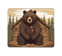 Mouses Pad 7.9 x 9.5 in Mouses Mat Desk Pad Rustic Lodge Bear MousePads for Man Woman Computer Mousemat with Non-slip Rubber Base Keyboard Mat for Work