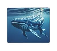 Mouses Pad 7.9 x 9.5 in Mouses Mat Desk Pad Small blue whale swimming MousePads for Man Woman Computer Mousemat with Non-slip Rubber Base Keyboard Mat for Work