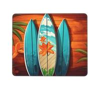 Mouses Pad 7.9 x 9.5 in Mouses Mat Desk Pad Surfboard on Wooden MousePads for Man Woman Computer Mousemat with Non-slip Rubber Base Keyboard Mat for Work