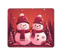 Mouses Pad 7.9 x 9.5 in Mouses Mat Desk Pad Two Snowmen Together MousePads for Man Woman Computer Mousemat with Non-slip Rubber Base Keyboard Mat for Work