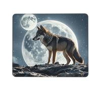 Mouses Pad 7.9 x 9.5 in Mouses Mat Desk Pad wolf under moon MousePads for Man Woman Computer Mousemat with Non-slip Rubber Base Keyboard Mat for Work
