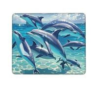 Mouses Pad 7 x 8.6 in Mouses Mat Desk Pad dolphins art MousePads for Man Woman Computer Mousemat with Non-slip Rubber Base Keyboard Mat for Work