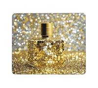 Mouses Pad 7 x 8.6 in Mouses Mat Desk Pad Gold Sequin Sparkle MousePads for Man Woman Computer Mousemat with Non-slip Rubber Base Keyboard Mat for Work