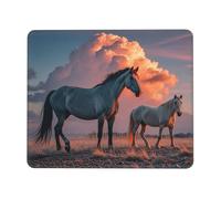 Mouses Pad 7 x 8.6 in Mouses Mat Desk Pad Horses Red Glowing Clouds MousePads for Man Woman Computer Mousemat with Non-slip Rubber Base Keyboard Mat for Work