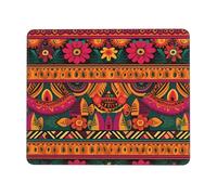 Mouses Pad 7 x 8.6 in Mouses Mat Desk Pad Mexican Folk Art Boho MousePads for Man Woman Computer Mousemat with Non-slip Rubber Base Keyboard Mat for Work