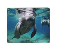 Mouses Pad 7 x 8.6 in Mouses Mat Desk Pad Ocean Animal Manatee MousePads for Man Woman Computer Mousemat with Non-slip Rubber Base Keyboard Mat for Work