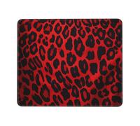 Mouses Pad 7 x 8.6 in Mouses Mat Desk Pad Red Leopard Pattern MousePads for Man Woman Computer Mousemat with Non-slip Rubber Base Keyboard Mat for Work