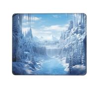 Mouses Pad 7 x 8.6 in Mouses Mat Desk Pad Snow Ice World MousePads for Man Woman Computer Mousemat with Non-slip Rubber Base Keyboard Mat for Work