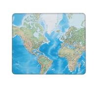 Mouses Pad 7 x 8.6 in Mouses Mat Desk Pad world map MousePads for Man Woman Computer Mousemat with Non-slip Rubber Base Keyboard Mat for Work