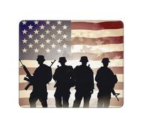 Mouses Pad Armed Forces Day American Mouses Mat Anti-Slip MousePads with Rubber Base Computer Wireless Keyboard Mat Gaming MouseMat Desk Pad for Home Man Woman