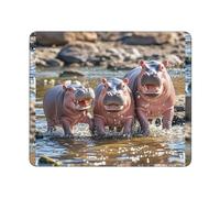 Mouses Pad Baby Hippos Mouses Mat Anti-Slip MousePads with Rubber Base Computer Wireless Keyboard Mat Gaming MouseMat Desk Pad for Home Man Woman