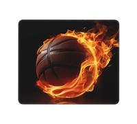 Mouses Pad Basketball On Fire Mouses Mat Anti-Slip MousePads with Rubber Base Computer Wireless Keyboard Mat Gaming MouseMat Desk Pad for Home Man Woman