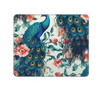 Mouses Pad Beautiful Peacock Flowers Mouses Mat Anti-Slip MousePads with Rubber Base Computer Wireless Keyboard Mat Gaming MouseMat Desk Pad for Home Man Woman