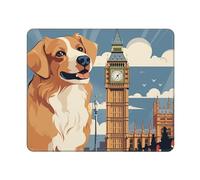 Mouses Pad Big Ben Dog Mouses Mat Anti-Slip MousePads with Rubber Base Computer Wireless Keyboard Mat Gaming MouseMat Desk Pad for Home Man Woman