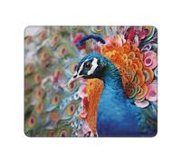 Mouses Pad Bird Peacock Mouses Mat Anti-Slip MousePads with Rubber Base Computer Wireless Keyboard Mat Gaming MouseMat Desk Pad for Home Man Woman