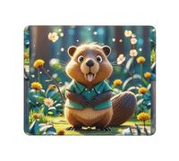 Mouses Pad Cartoon Animated Beaver Mouses Mat Anti-Slip MousePads with Rubber Base Computer Wireless Keyboard Mat Gaming MouseMat Desk Pad for Home Man Woman