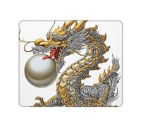 Mouses Pad Chinese Dragon with Pearl Mouses Mat Anti-Slip MousePads with Rubber Base Computer Wireless Keyboard Mat Gaming MouseMat Desk Pad for Home Man Woman