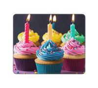 Mouses Pad Colorful Happy Birthday Cupcakes Mouses Mat Anti-Slip MousePads with Rubber Base Computer Wireless Keyboard Mat Gaming MouseMat Desk Pad for Home Man Woman