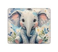 Mouses Pad Cute Baby Elephant Watercolor Mouses Mat Desk Pads Cute Baby Elephant Watercolor MousePad for Man Woman Computer Mousemats with Non-slip Rubber Base Keyboard Mat for Work